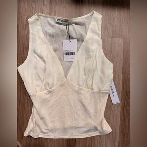 Princess Polly Cream V-Neck Dance Top